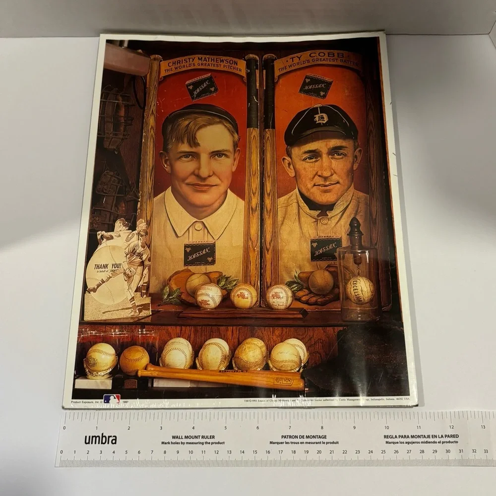 1993 NO.11 Christy Mathewson & Ty Cobb First Edition Print With COA (11”x14”).